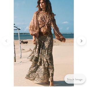 Spell Belle Mare Ruffle Maxi Skirt